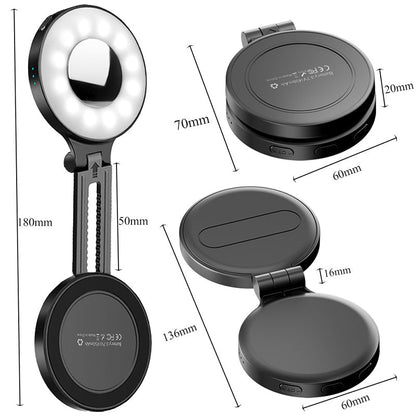 3-in-1 magnetisches Smartphone-Licht mit integriertem Spiegel